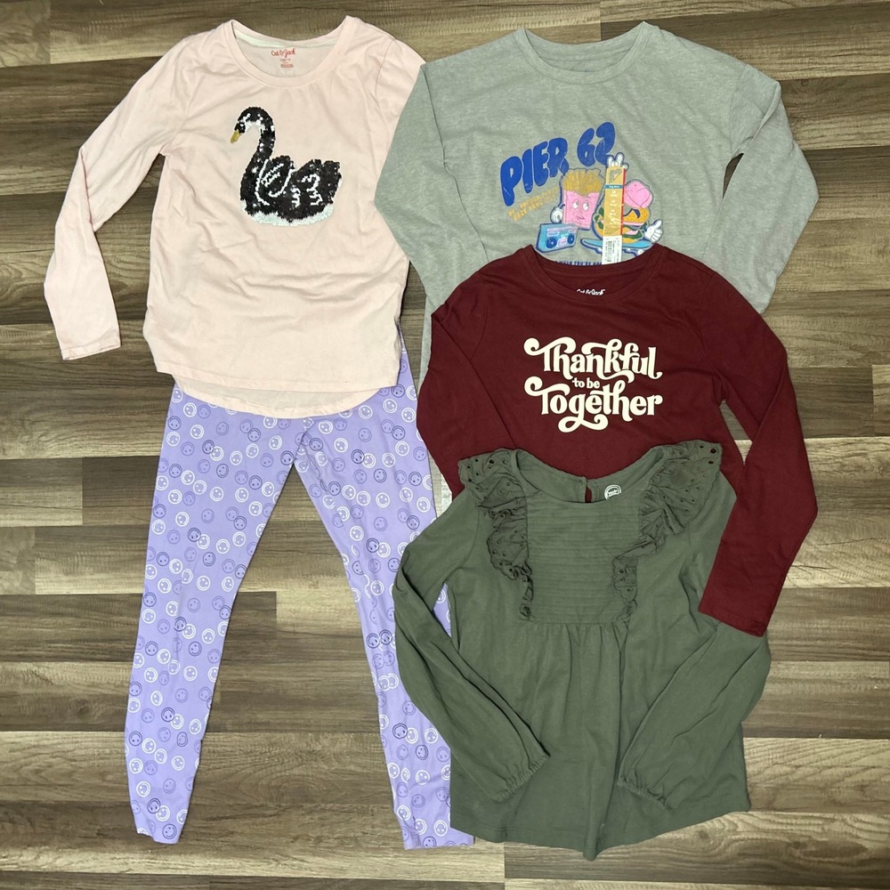 Cat & Jack Wonder Nation Girls Clothing Lot 10-12 L Pink Green Maroon Shirts